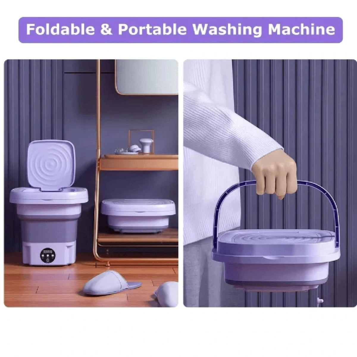 Portable Mini Folding Washing Machine 8L - Baby Clothes, Undergarments & Small Laundry Washer