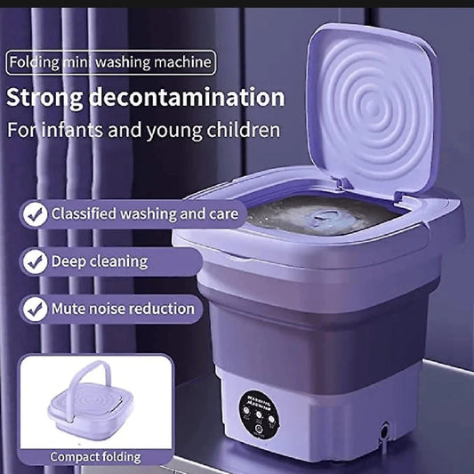 Portable Mini Folding Washing Machine 8L - Baby Clothes, Undergarments & Small Laundry Washer